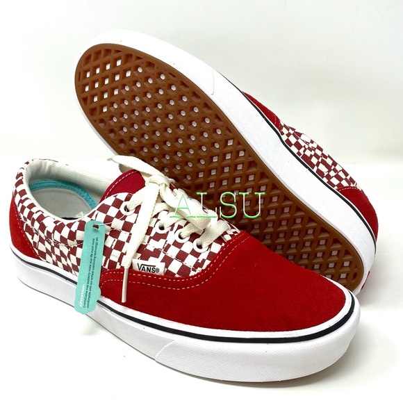 VANS Comfycush Era Tear Check Red Suede Canvas W - Picture 4 of 10